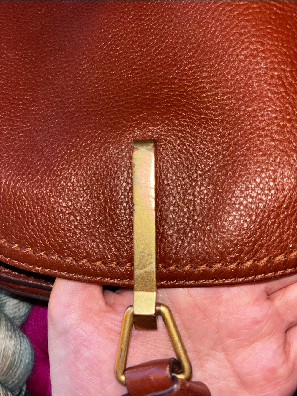 Vera Bradley Camel Leather Crossbody Shoulder Bag - Picture 11 of 11
